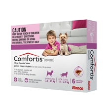 Comfortis Dog 2.3 - 4.5Kg Pink 6 Pack