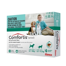 Comfortis Dog 9.1 - 18Kg Green 6 Pack
