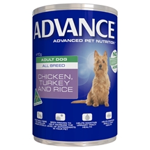Advance Adult Chicken, Turkey & Rice Cans 410g x 12