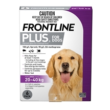 Frontline Plus Dog 20-40Kg Purple 6 Pack