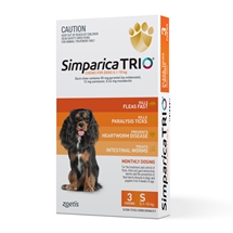Simparica Trio 5.1-10kg Orange 3 Pack