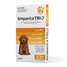 Simparica Trio 1.3-2.5kg Yellow 3 Pack